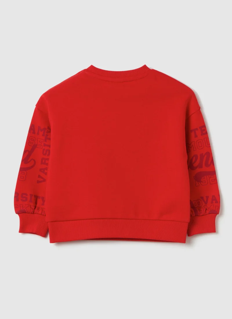 او في اس سويت شيرت  بتصميم ميكي ماوس من نسيج التيري الفرنسي